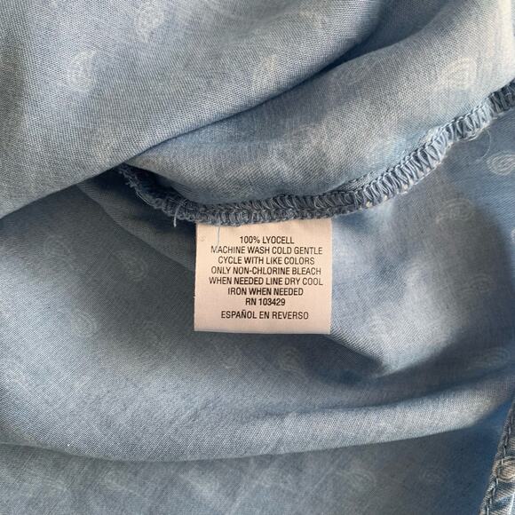 Via Penny Lane Reworked Apparel | The Beatles Graphic Chambray Button Down Shirt - Picture 9 of 10